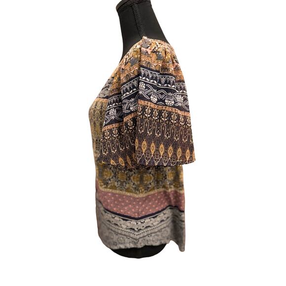 Lucky Brand Boho Hippie Popover Peasant Blouse small petite - Picture 3 of 8